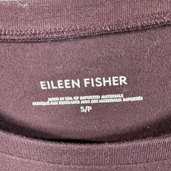 Eileen Fisher Top Women's Small Maroon Boxy Tunic Stretch USA Made - Picture 3 of 7